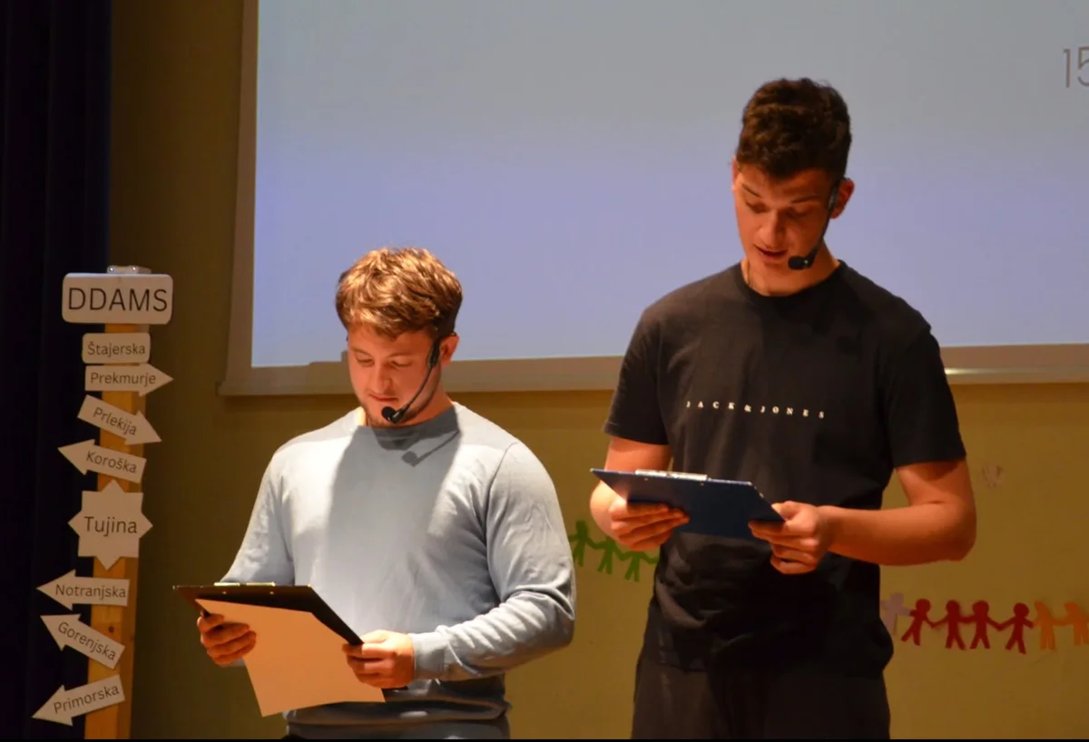 I co-host the 2025 graduation farewell ceremony with Urban at Dijaški dom Antona Martina Slomška