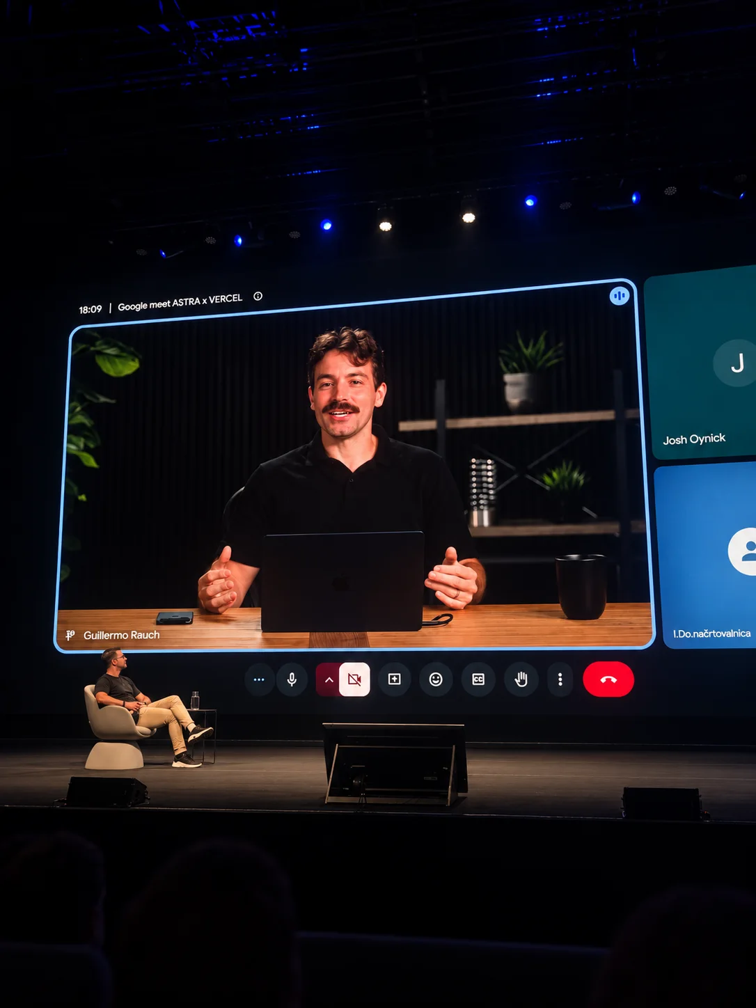 I photographed Guillermo Rauch joining the summit in a live video conversation